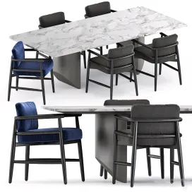 Teresina Chair by Meridiani Wedge Table by Minotti